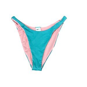 Nike Women's Swim Bikini Bottom XL Recycled Fibers Teal & Pink Sustainable Swimw